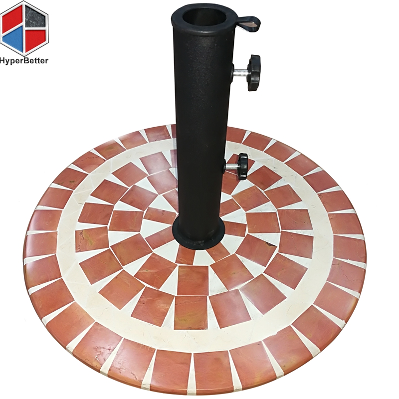 Marble mosaic table umbrella stand base