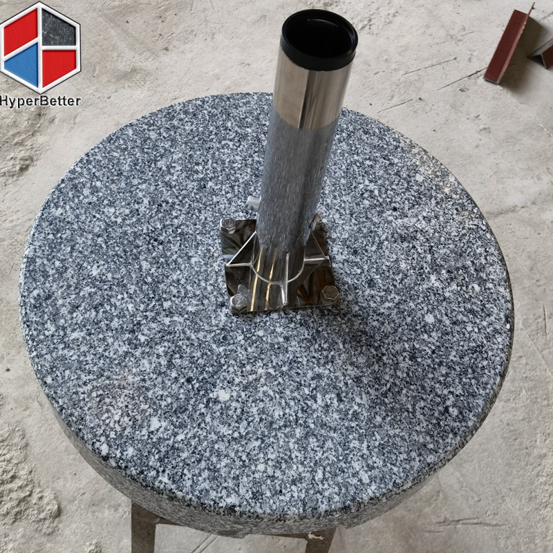 52kgs Round granite umbrella holder strong square plate 304# stainless steel tube UAE market